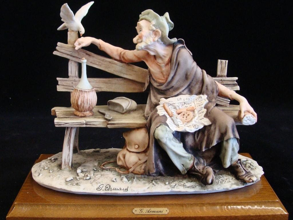 Giuseppe Armani Figurine: Old man and a bird