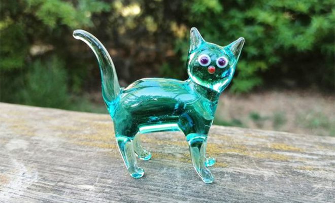 Cute glass cat figurines