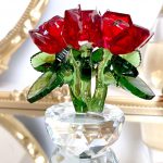 Glass rose figurines