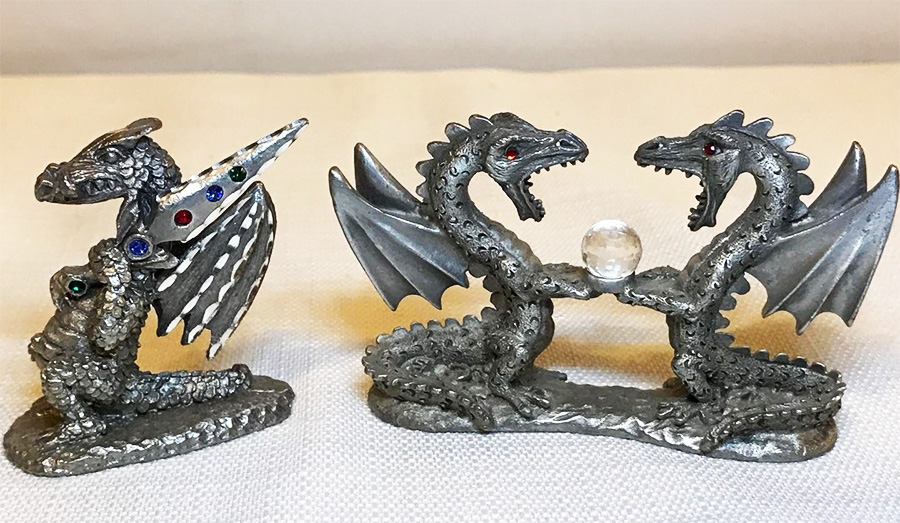 Pewter Dragon figurines