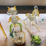 Spun glass figurines