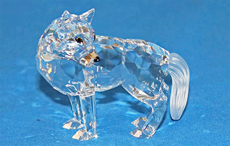 Wolf crystal figurine