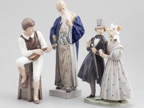 A set of three porcelain figurines, Royal Copenhagen