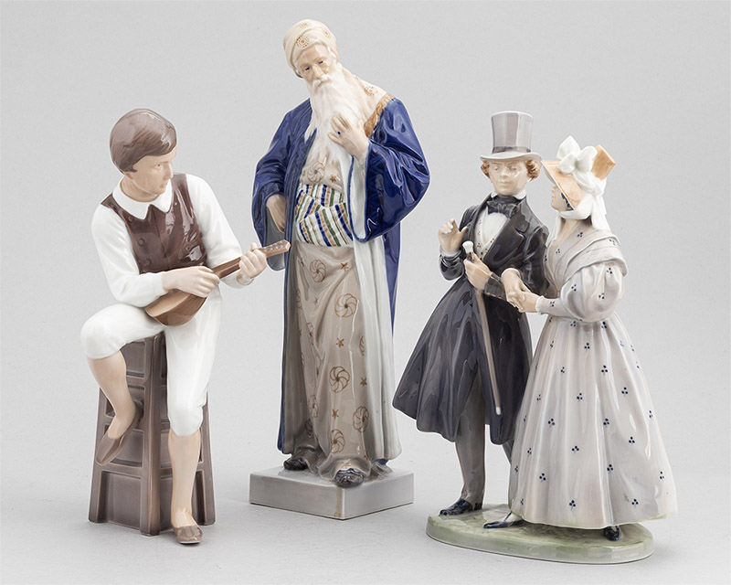 A set of three porcelain figurines, Royal Copenhagen